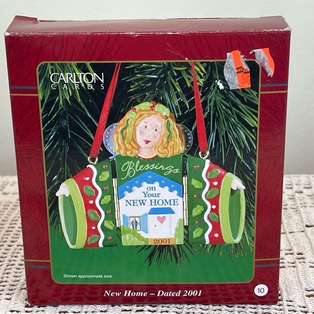 Carlton Cards New Home 2001 Angel Christmas Ornament || Vintage ornament